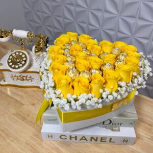 Golden Ferrero Rose Box